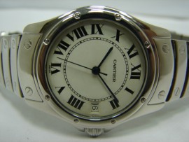 流當品拍賣 真品 CARTIER 卡地亞 美洲豹 不鏽鋼 自動 男錶