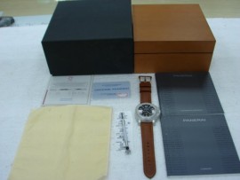 台中流當品拍賣 原裝 PANERAI 沛納海 PAM005 手上鍊 不銹鋼 男錶 9成5新 盒單齊