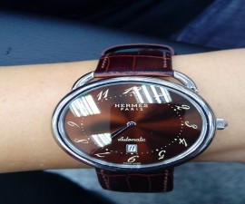 台中流當品拍賣 流當手錶拍賣 原裝 HERMES 愛馬仕 不鏽鋼 自動 男女錶 9成5新 喜歡價可議